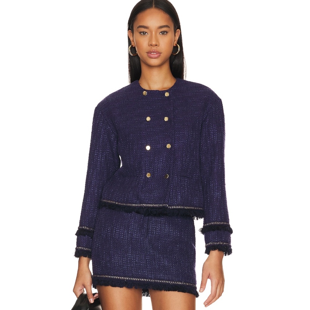 Amanda Uprichard Moriah Tweed Navy Jacket